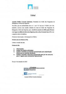 Edital da Reunião Ordinária de 08 de setembro