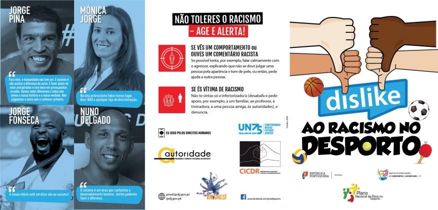  &ldquo;DISLIKE AO RACISMO NO DESPORTO&rdquo;  | Brochura PNCRD