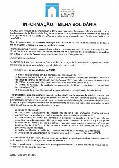Informação Bilha Solidária Informação Bilha Solidária