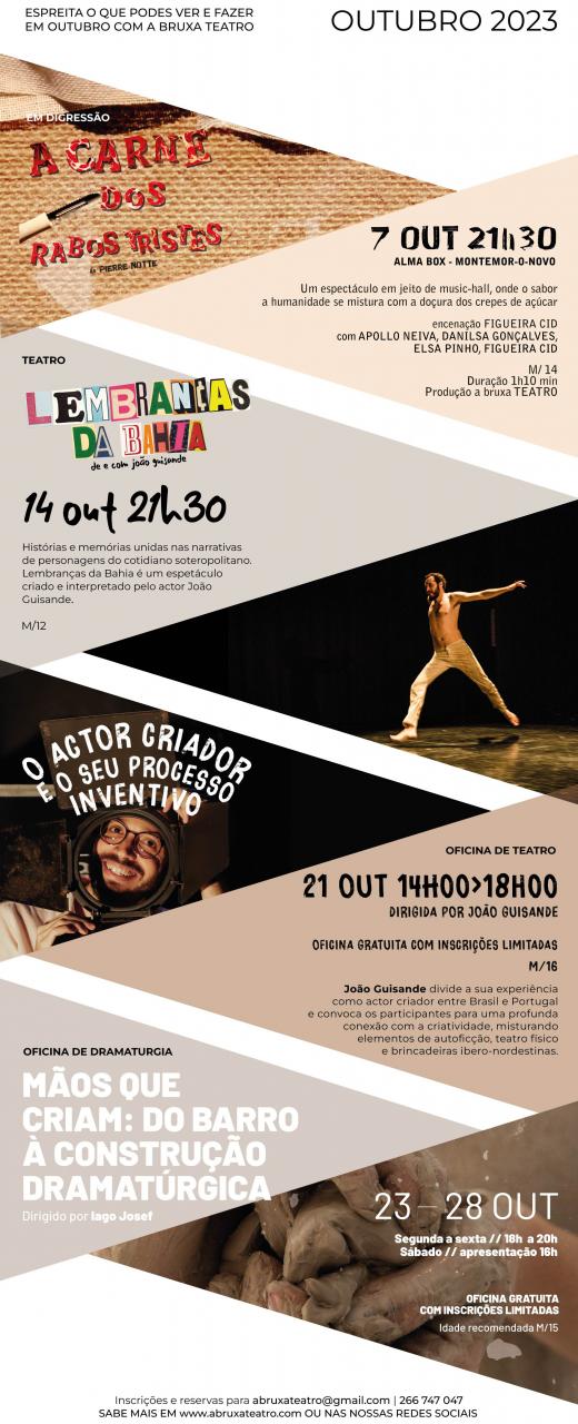 Este mês, vá ao teatro com A Bruxa TEATRO! | Programação Outubro