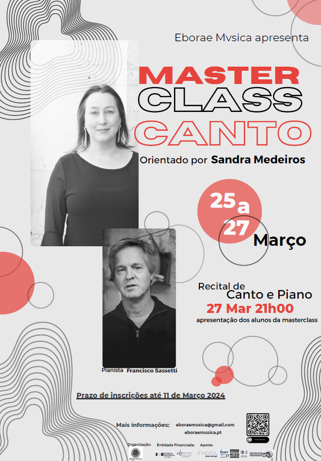  Inscrições Abertas - Masterclass de Canto | 25, 26 e 27 de Março