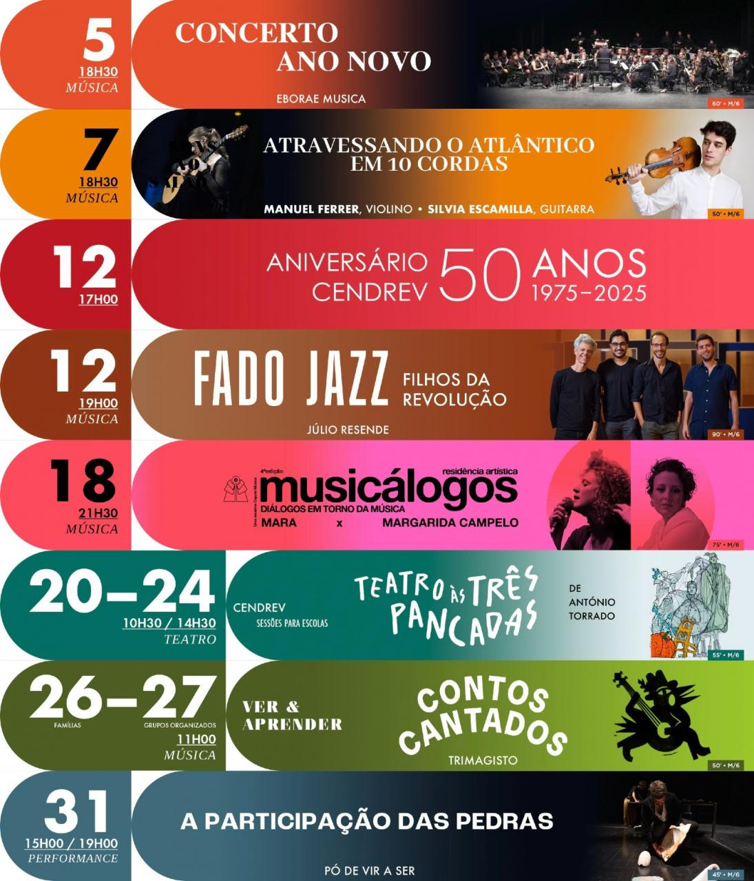 PROGRAMAÇÃO JANEIRO 2025 | CENDREV