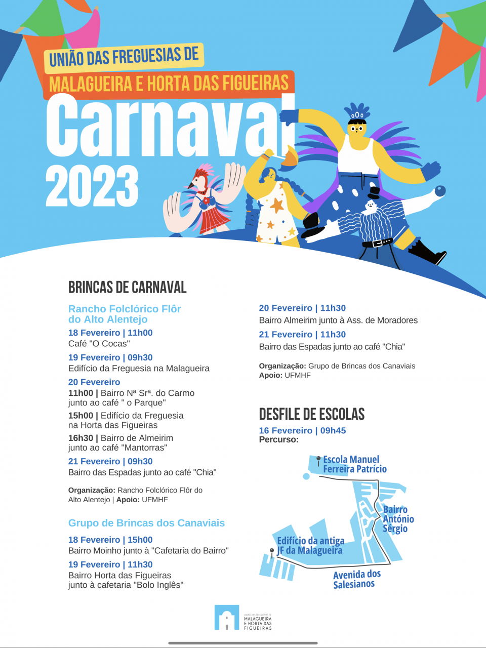 BRINCAS DE CARNAVAL 2023 | 16, 19, 20 e 21 Fevereiro